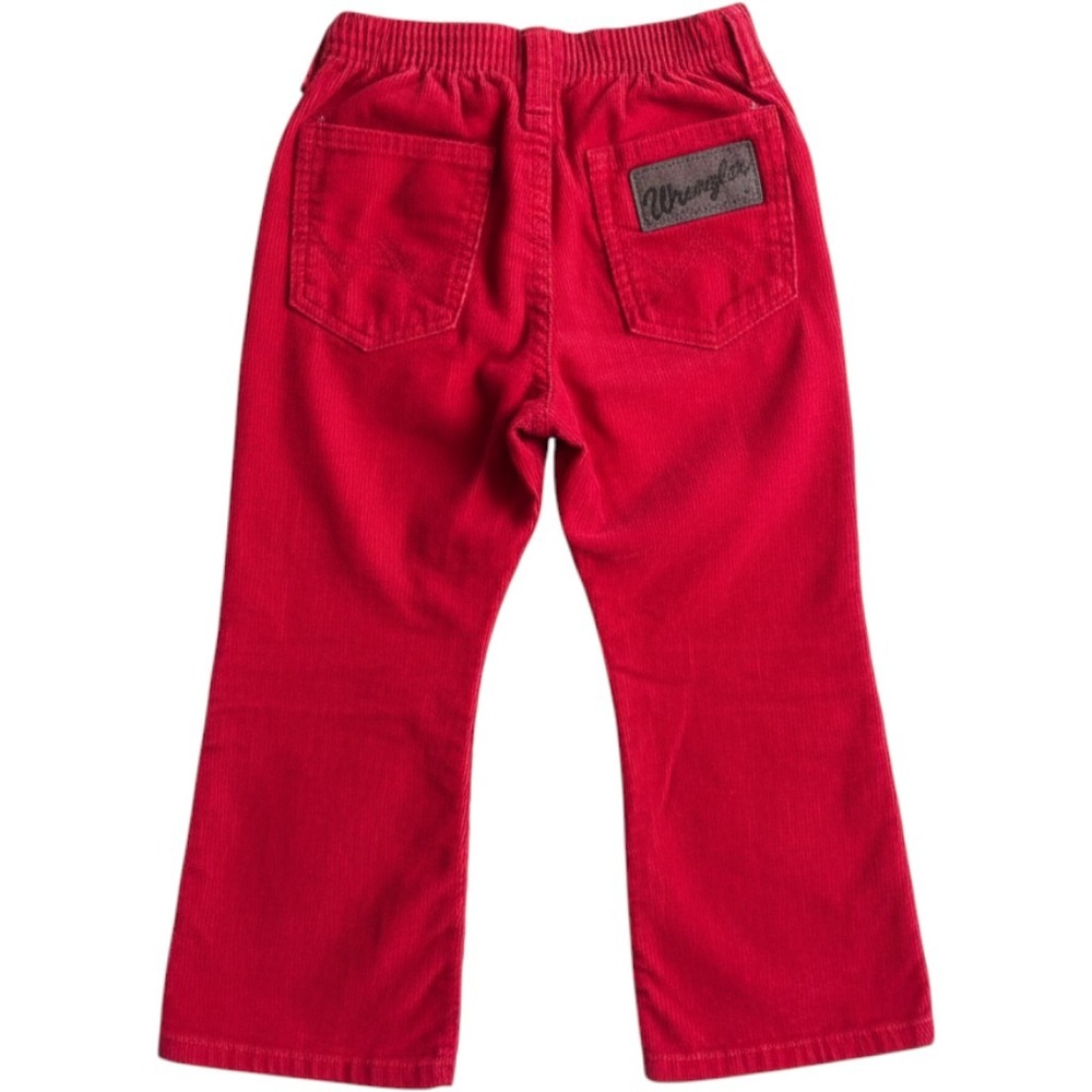 Vintage 70s rare Wrangler Kids Red Corduroy Pants Elastic Waist 4T 44W32RD